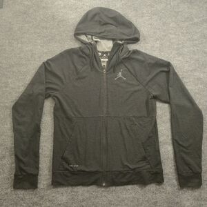 Jordan Mens‎ Full Zip Dri Fit Black Hoodie Size Medium